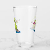 Funny Frosch und Fliege Cartoon Glas (Rechts)