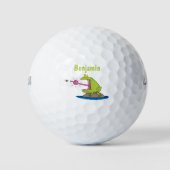 Funny Frosch und Fliege Cartoon Golfball (Vorderseite)