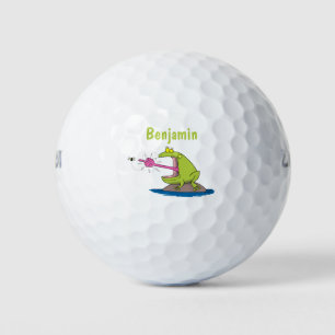 Funny Frosch und Fliege Cartoon Golfball