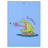 Funny Frosch und Fliege Cartoon Klemmbrett (Rückseite)