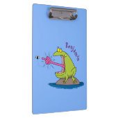 Funny Frosch und Fliege Cartoon Klemmbrett (Rechts)