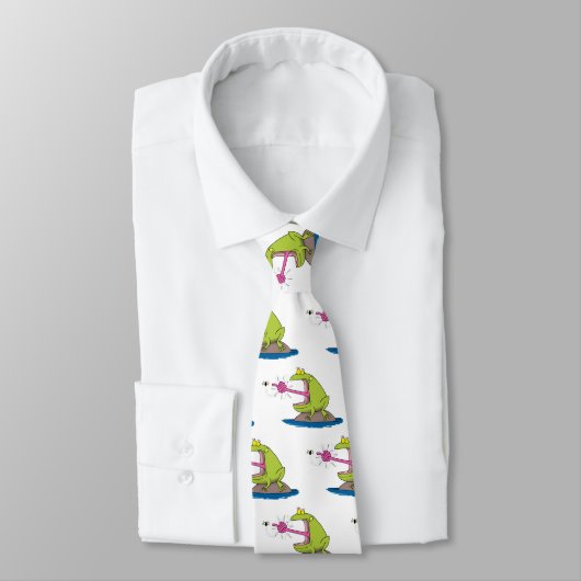 Funny Frosch und Fliege Cartoon Krawatte (Gebunden)