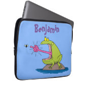 Funny Frosch und Fliege Cartoon Laptopschutzhülle (Vorne Rechts)