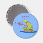 Funny Frosch und Fliege Cartoon Magnet (Vorderseite/Rückseite)