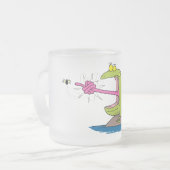 Funny Frosch und Fliege Cartoon Mattglastasse (Vorderseite Links)