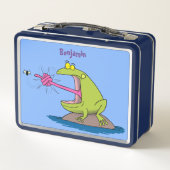 Funny Frosch und Fliege Cartoon Metall Brotdose (Rückseite)