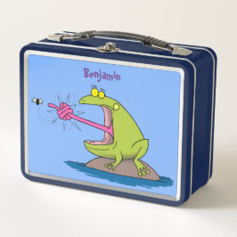 Funny Frosch und Fliege Cartoon Metall Brotdose