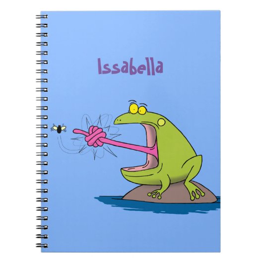 Funny Frosch und Fliege Cartoon Notizblock (Vorderseite)