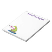 Funny Frosch und Fliege Cartoon Notizblock (Rotiert)