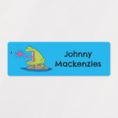 Funny Frosch und Fliege Cartoon personalisiert Etiketten (Design 2)