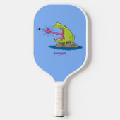 Funny Frosch und Fliege Cartoon Pickleball Schläger (Rückseite)