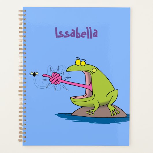 Funny Frosch und Fliege Cartoon Planer (Vorderseite)