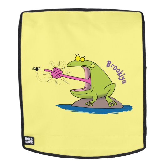 Funny Frosch und Fliege Cartoon Rucksack (Abnehmbare Front)