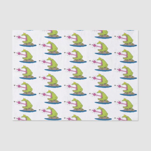 Funny Frosch und Fliege Cartoon Seidenpapier (Vorderseite)