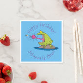 Funny Frosch und Fliege Cartoon Serviette (Beispiel)