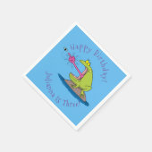 Funny Frosch und Fliege Cartoon Serviette (Ecke)