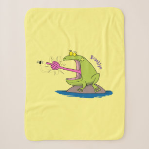 Funny Frosch und Fliege Cartoon Sherpadecke
