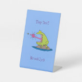 Funny Frosch und Fliege Cartoon Sockelschild (Vorderseite)