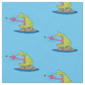 Funny Frosch und Fliege Cartoon Stoff (Nahaufnahme)