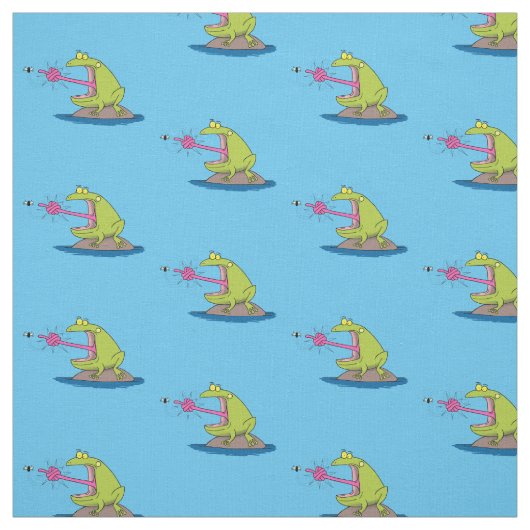 Funny Frosch und Fliege Cartoon Stoff (Muster)