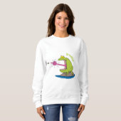 Funny Frosch und Fliege Cartoon Sweatshirt (Vorne ganz)