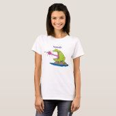 Funny Frosch und Fliege Cartoon T-Shirt (Vorne ganz)