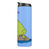 Funny Frosch und Fliege Cartoon Thermosbecher (Nach rechts gedreht)