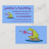 Funny Frosch und Fliege Cartoon Visitenkarte (Vorne/Hinten)