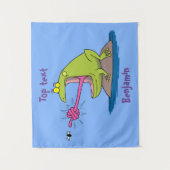 Funny Frosch und Fliege Cartoon Wandteppich (Vorderseite)