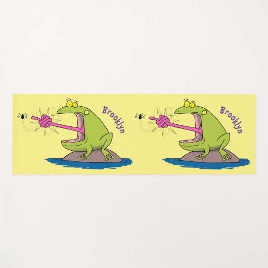 Funny Frosch und Fliege Cartoon Yogamatte (Vorderseite (Horizontal))