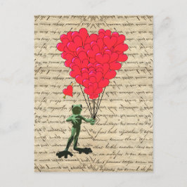 Funny Frosch und Herzblasen Postkarte