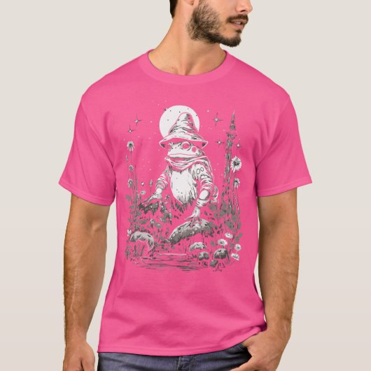 Funny Frosch Wizard Cotattcore Mushroom T-Shirt (Vorderseite)