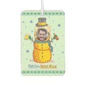 Funny Frosty Beer Man Spaß Custom Foto Weihnachten Autolufterfrischer (Vorderseite)