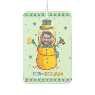 Funny Frosty Beer Man Spaß Custom Foto Weihnachten Autolufterfrischer