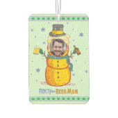 Funny Frosty Beer Man Spaß Custom Foto Weihnachten Autolufterfrischer (Rückseite)