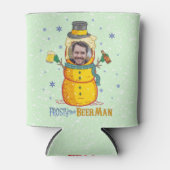 Funny Frosty Beer Man Spaß Custom Foto Weihnachten Dosenkühler (Vorderseite)