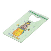 Funny Frosty Beer Man Spaß Custom Foto Weihnachten Geldbeutel Flaschenöffner (Vorderseite Schrägansicht)