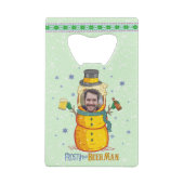Funny Frosty Beer Man Spaß Custom Foto Weihnachten Geldbeutel Flaschenöffner (Rückseite)