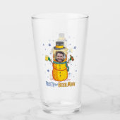Funny Frosty Beer Man Spaß Custom Foto Weihnachten Glas (Vorderseite)