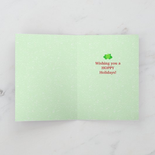 Funny Frosty Beer Man Spaß Custom Foto Weihnachten Karte (Innenseite)