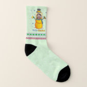 Funny Frosty Beer Man Spaß Custom Foto Weihnachten Socken (Links - Innen)