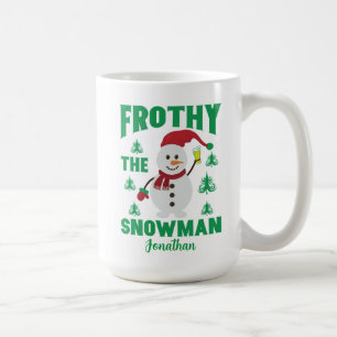 Funny Frothy the Snowman Personalisiert Coffee Tas Kaffeetasse