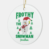 Funny Frothy the Snowman Personalisiert Keramik Ornament (Links)
