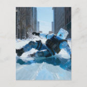 Funny froze water icecube falling on ice  postkarte (Vorderseite)