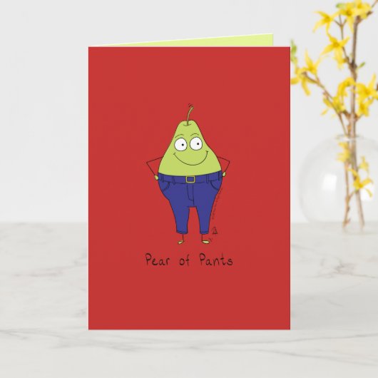 Funny Frucht Birne Pants Karte (Gelbe Blume)