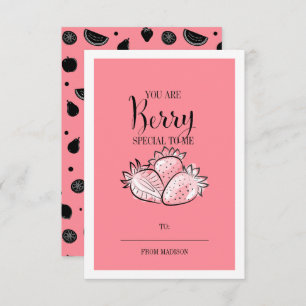 Funny Frucht Pun Berry Classroom Valentine Card Einladung