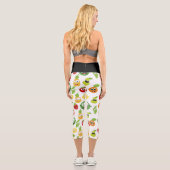 Funny Fruchtgums mit Gesichtsmuster Capri Leggings (Rückseite)