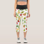 Funny Fruchtgums mit Gesichtsmuster Capri Leggings (Vorderseite)