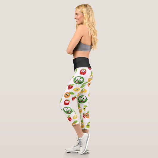 Funny Fruchtgums mit Gesichtsmuster Capri Leggings (Links)