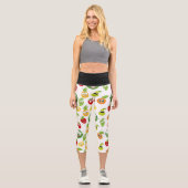 Funny Fruchtgums mit Gesichtsmuster Capri Leggings (Vorderseite)
